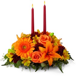 The FTD Bright Autumn Centerpiece from Victor Mathis Florist in Louisville, KY